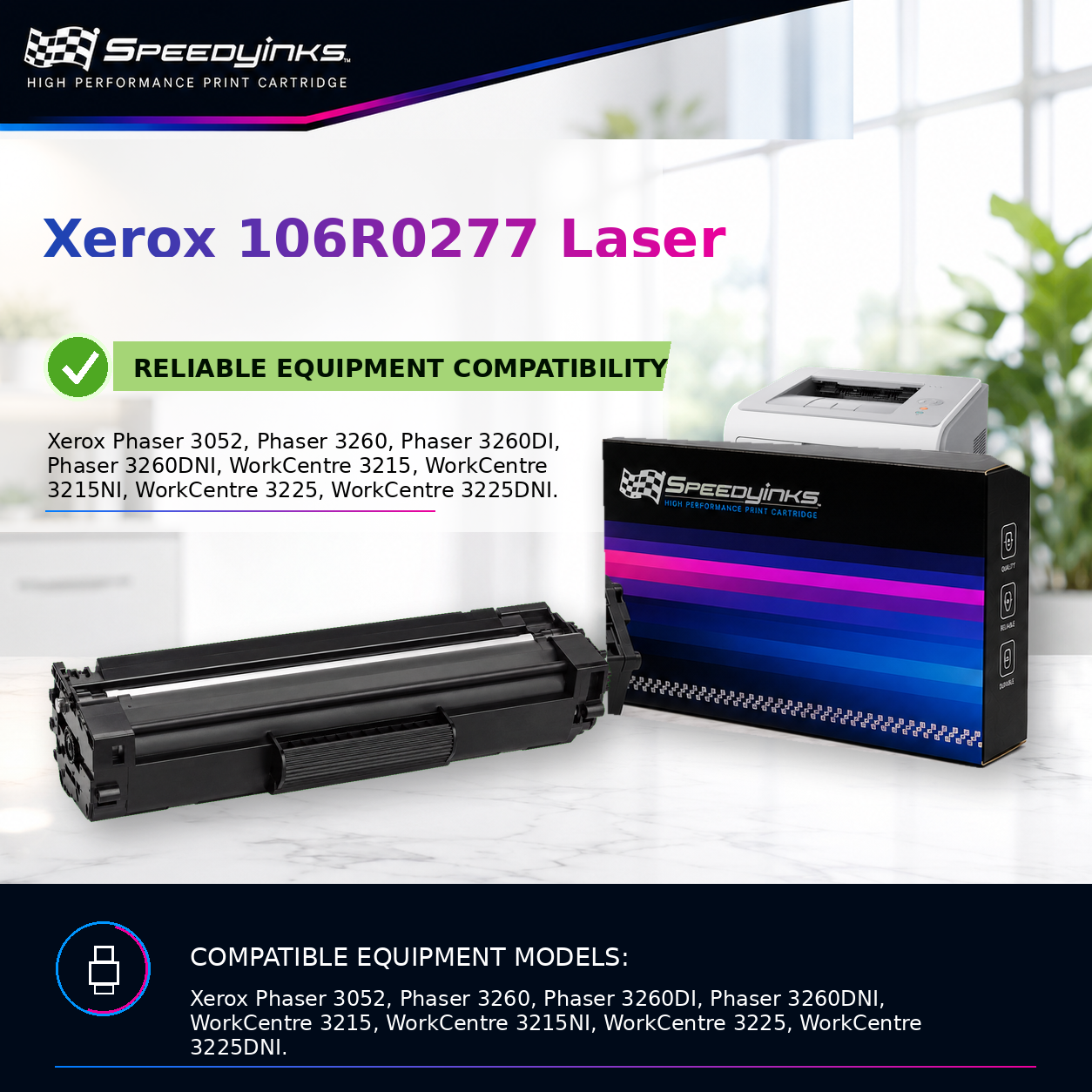 Compatible Xerox Phaser 3260, WorkCentre 3215 3225 HY Black Toner